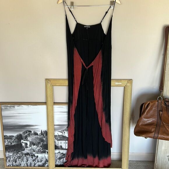 Women's Express Red 7 Black Wrap Dress Size S - Picture 1 of 3
